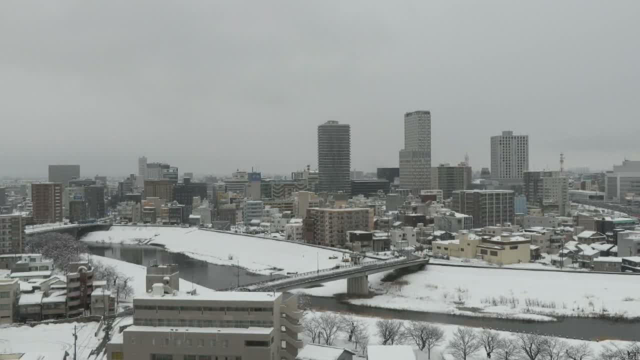Fukui City Skyline & Asuwa River ( 福井市のスカイラインと足羽川 ) Live Cam -  1 Chome, Keya, Fukui-shi, Fukui, Chūbu, Honshū, Japan