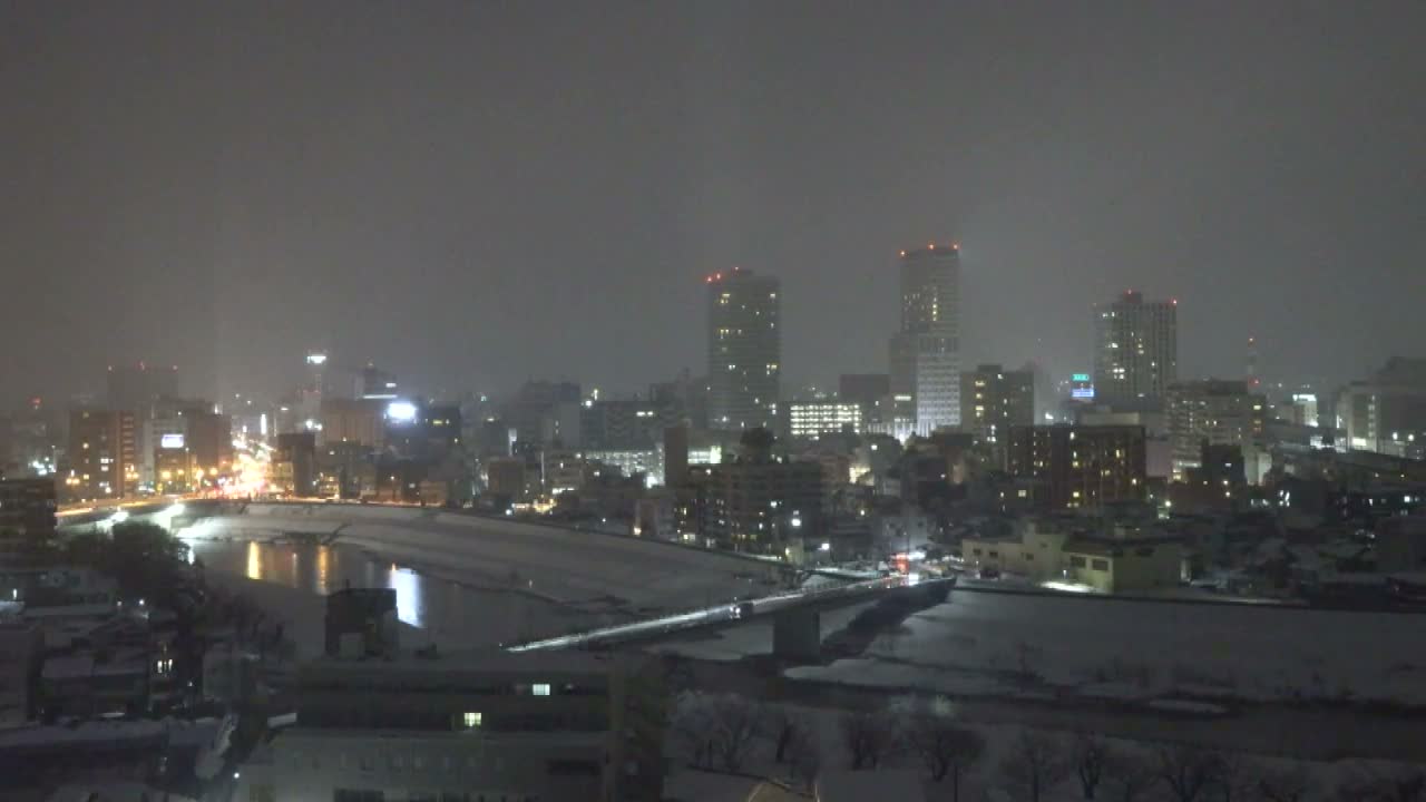 Fukui City Skyline & Asuwa River ( 福井市のスカイラインと足羽川 ) Live Cam -  1 Chome, Keya, Fukui-shi, Fukui, Chūbu, Honshū, Japan