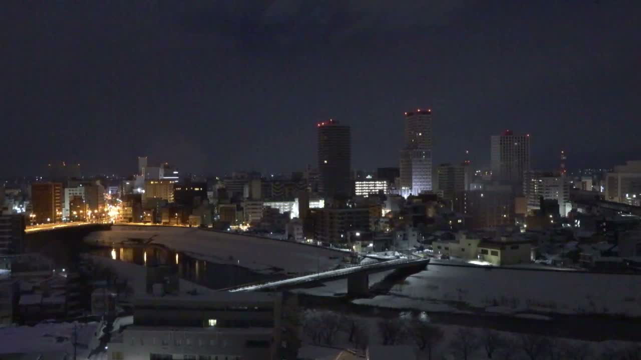 Fukui City Skyline & Asuwa River ( 福井市のスカイラインと足羽川 ) Live Cam -  1 Chome, Keya, Fukui-shi, Fukui, Chūbu, Honshū, Japan