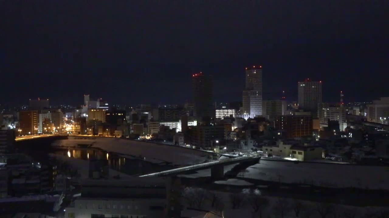 Fukui City Skyline & Asuwa River ( 福井市のスカイラインと足羽川 ) Live Cam -  1 Chome, Keya, Fukui-shi, Fukui, Chūbu, Honshū, Japan