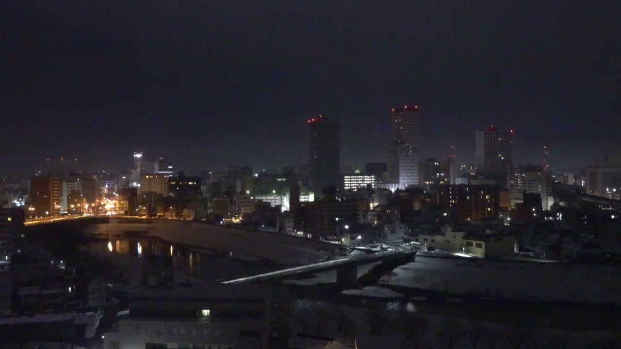 Fukui City Skyline & Asuwa River ( 福井市のスカイラインと足羽川 ) Live Cam -  1 Chome, Keya, Fukui-shi, Fukui, Chūbu, Honshū, Japan