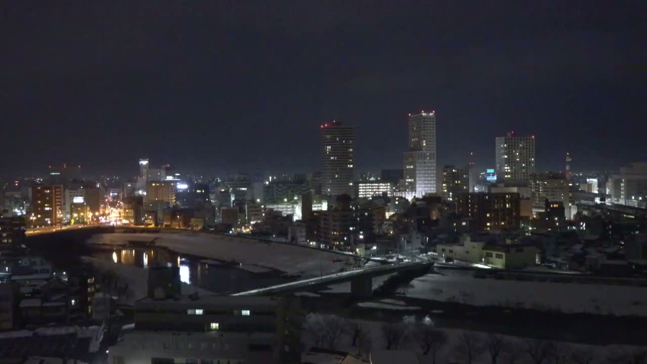Fukui City Skyline & Asuwa River ( 福井市のスカイラインと足羽川 ) Live Cam -  1 Chome, Keya, Fukui-shi, Fukui, Chūbu, Honshū, Japan