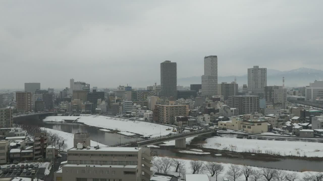 Fukui City Skyline & Asuwa River ( 福井市のスカイラインと足羽川 ) Live Cam -  1 Chome, Keya, Fukui-shi, Fukui, Chūbu, Honshū, Japan