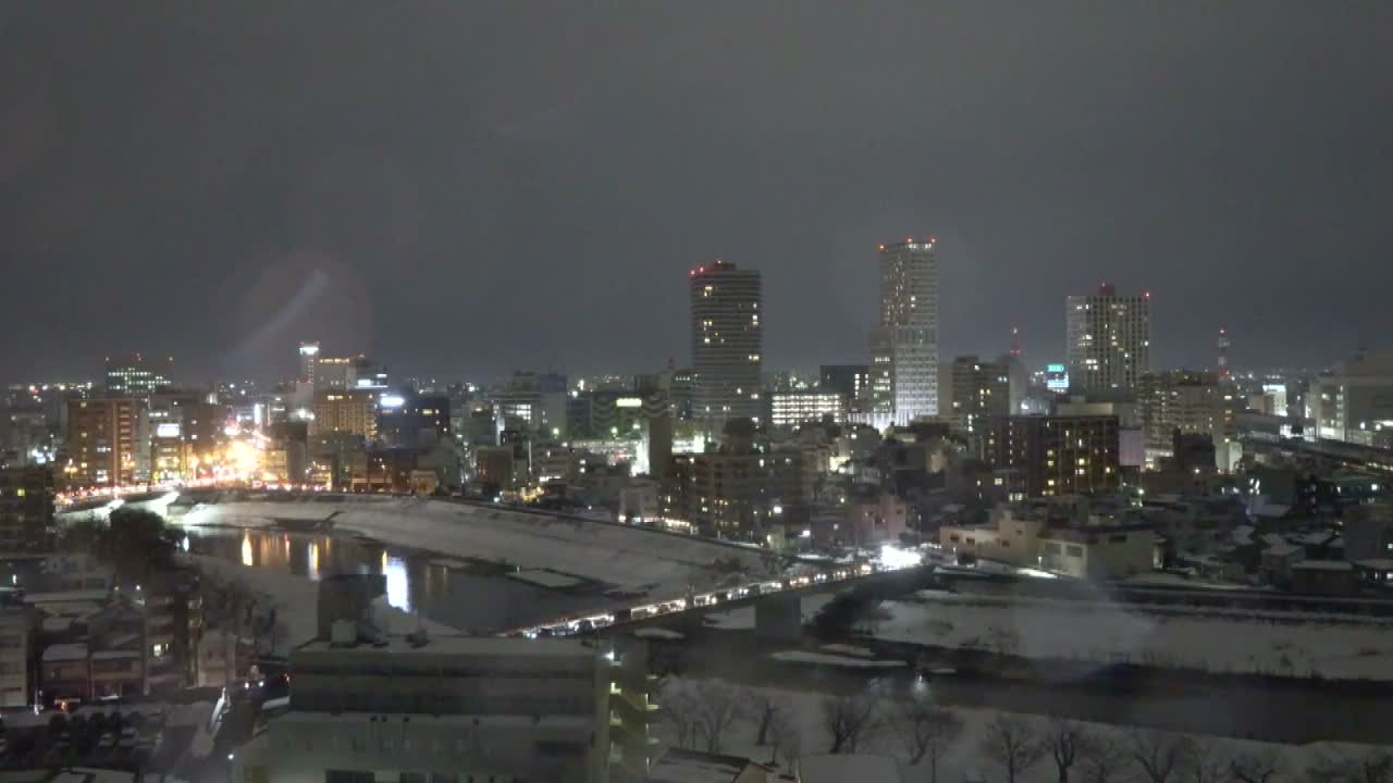 Fukui City Skyline & Asuwa River ( 福井市のスカイラインと足羽川 ) Live Cam -  1 Chome, Keya, Fukui-shi, Fukui, Chūbu, Honshū, Japan