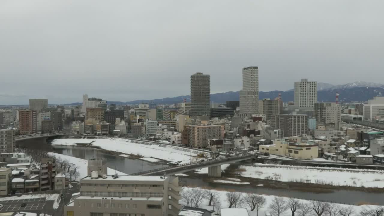 Fukui City Skyline & Asuwa River ( 福井市のスカイラインと足羽川 ) Live Cam -  1 Chome, Keya, Fukui-shi, Fukui, Chūbu, Honshū, Japan