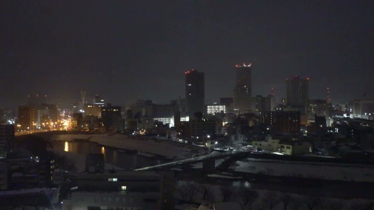 Fukui City Skyline & Asuwa River ( 福井市のスカイラインと足羽川 ) Live Cam -  1 Chome, Keya, Fukui-shi, Fukui, Chūbu, Honshū, Japan