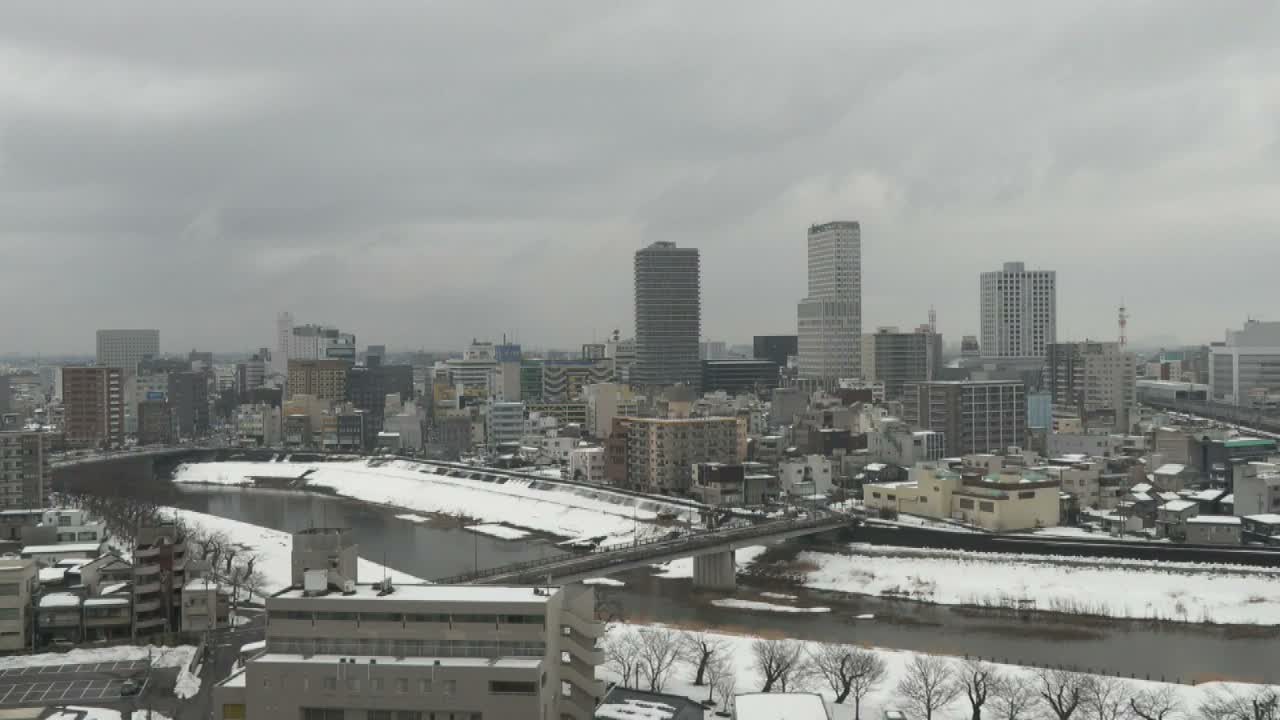 Fukui City Skyline & Asuwa River ( 福井市のスカイラインと足羽川 ) Live Cam -  1 Chome, Keya, Fukui-shi, Fukui, Chūbu, Honshū, Japan