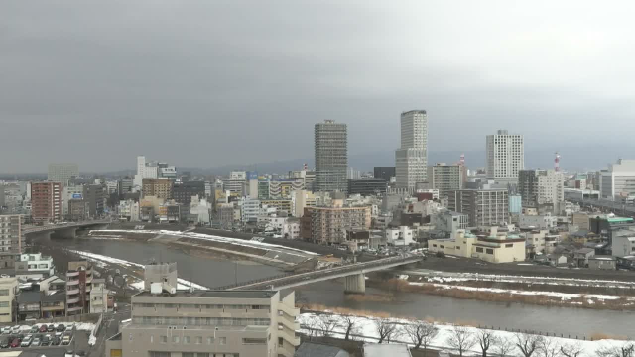 Fukui City Skyline & Asuwa River ( 福井市のスカイラインと足羽川 ) Live Cam -  1 Chome, Keya, Fukui-shi, Fukui, Chūbu, Honshū, Japan