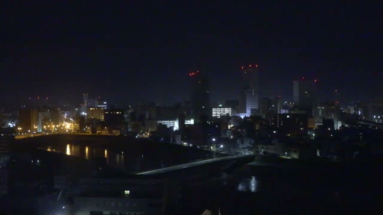 Fukui City Skyline & Asuwa River ( 福井市のスカイラインと足羽川 ) Live Cam -  1 Chome, Keya, Fukui-shi, Fukui, Chūbu, Honshū, Japan