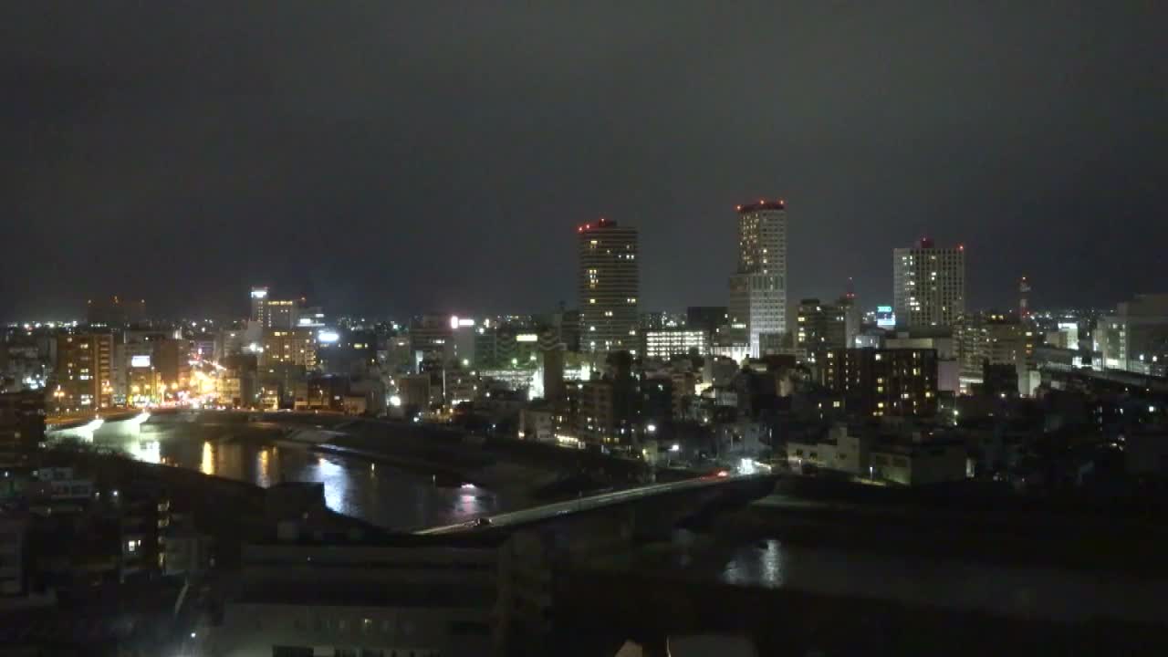 Fukui City Skyline & Asuwa River ( 福井市のスカイラインと足羽川 ) Live Cam -  1 Chome, Keya, Fukui-shi, Fukui, Chūbu, Honshū, Japan