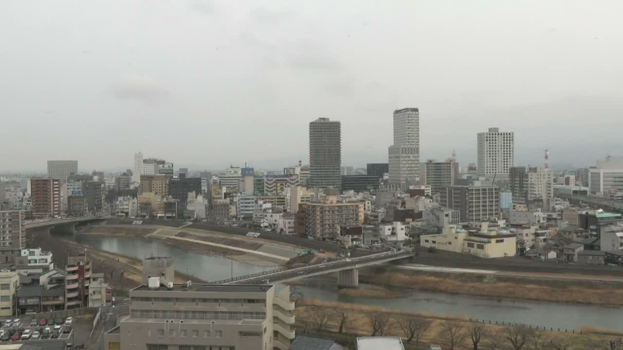 Fukui City Skyline & Asuwa River ( 福井市のスカイラインと足羽川 ) Live Cam -  1 Chome, Keya, Fukui-shi, Fukui, Chūbu, Honshū, Japan
