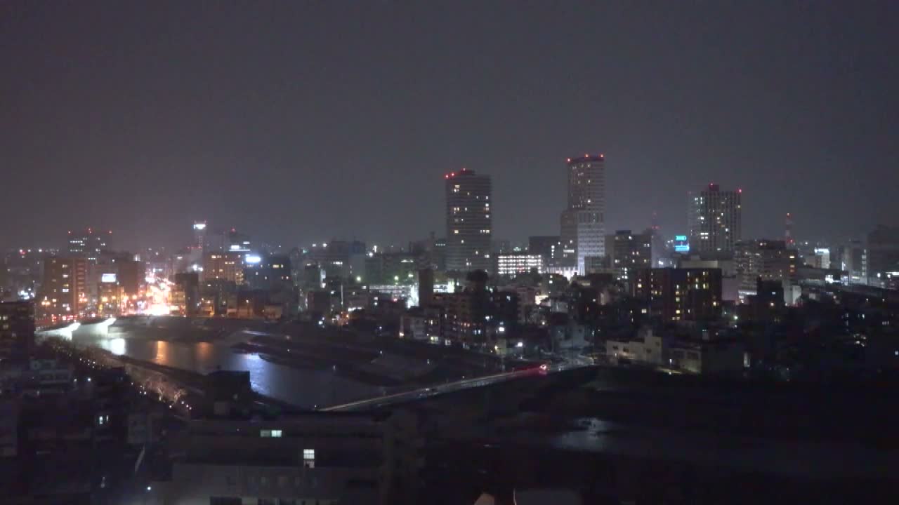Fukui City Skyline & Asuwa River ( 福井市のスカイラインと足羽川 ) Live Cam -  1 Chome, Keya, Fukui-shi, Fukui, Chūbu, Honshū, Japan