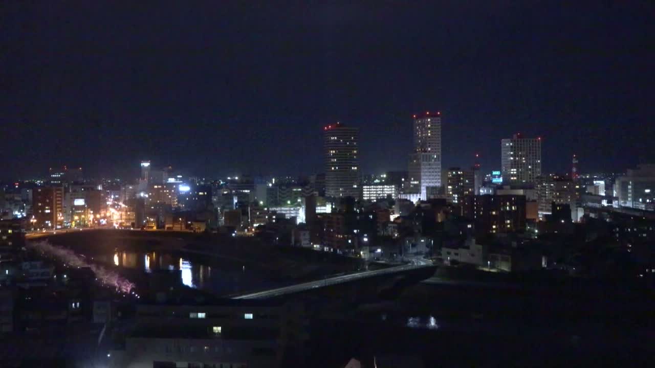 Fukui City Skyline & Asuwa River ( 福井市のスカイラインと足羽川 ) Live Cam -  1 Chome, Keya, Fukui-shi, Fukui, Chūbu, Honshū, Japan