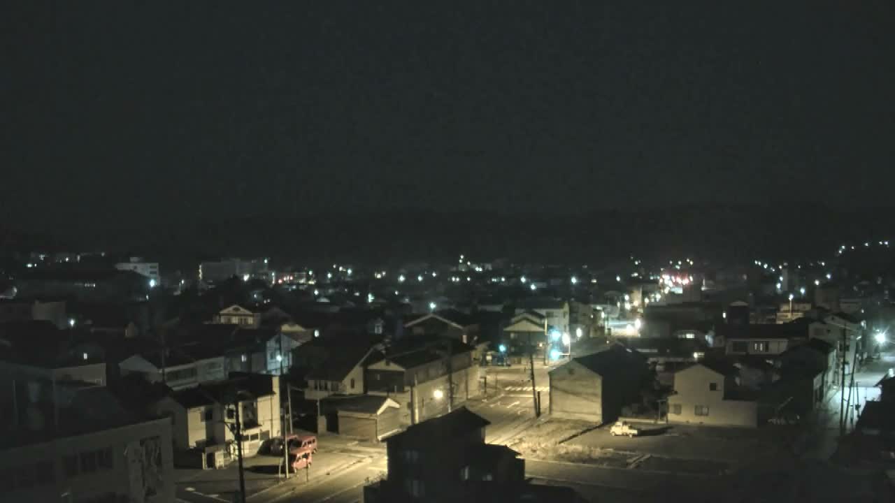 Ishikawa, Wajima City Skyline towards West ( 石川県輪島市のスカイライン ) Live Cam  - Kawaimachi, Wajima Shi, Ishikawa, Chūbu, Honshu, japan