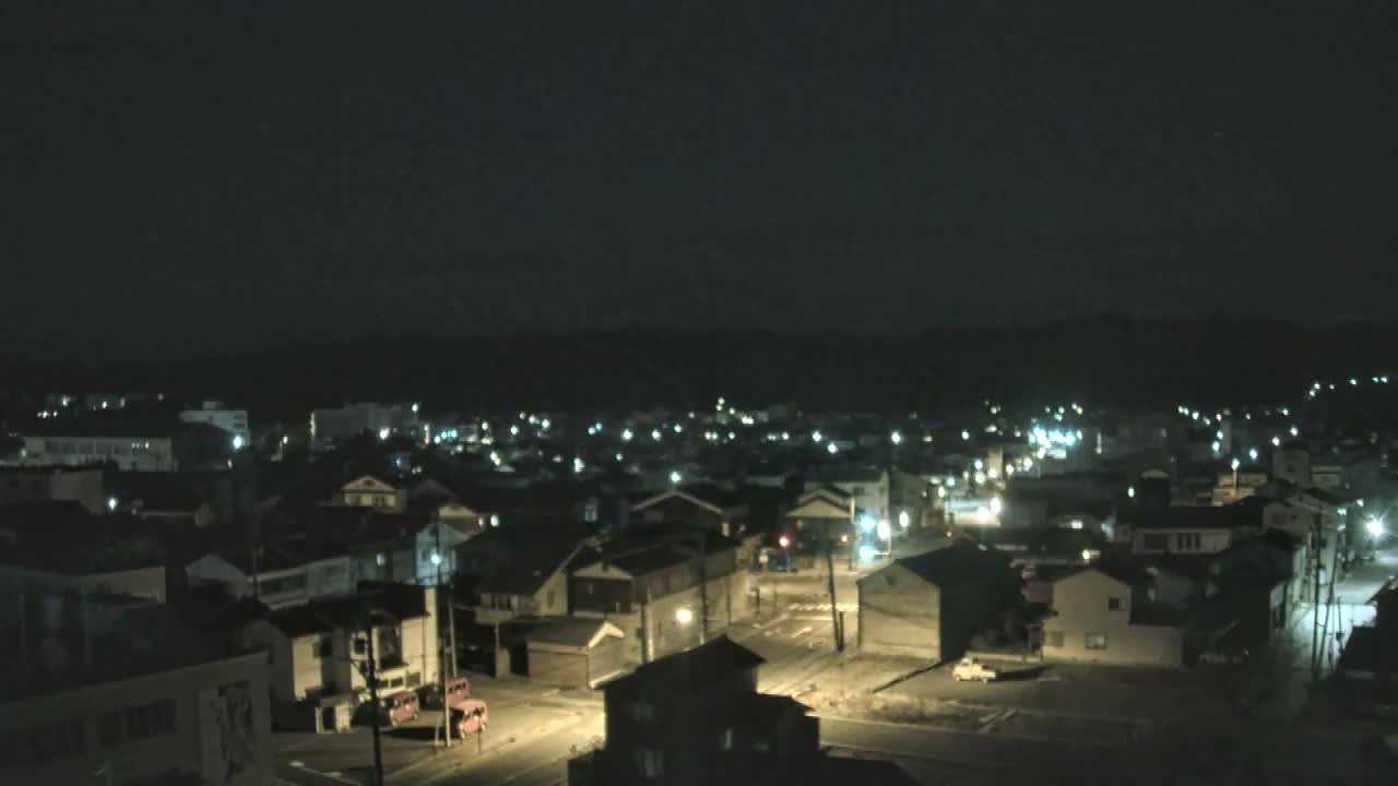 Ishikawa, Wajima City Skyline towards West ( 石川県輪島市のスカイライン ) Live Cam  - Kawaimachi, Wajima Shi, Ishikawa, Chūbu, Honshu, japan
