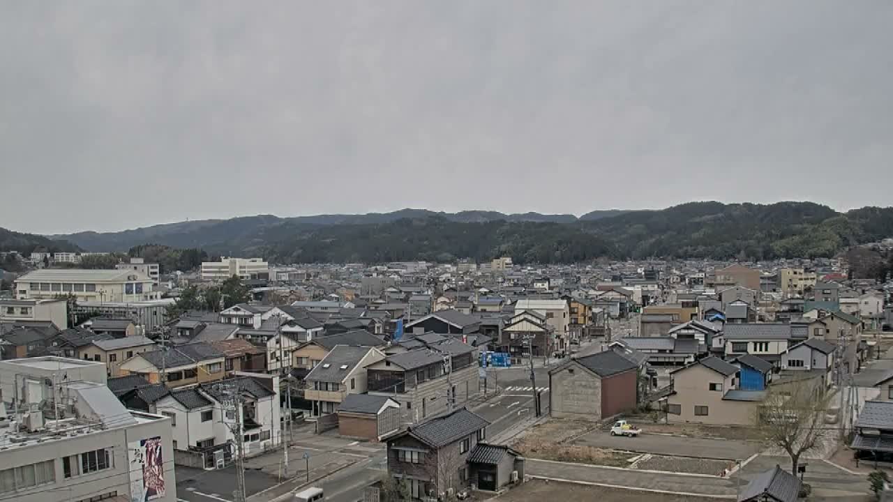 Ishikawa, Wajima City Skyline towards West ( 石川県輪島市のスカイライン ) Live Cam  - Kawaimachi, Wajima Shi, Ishikawa, Chūbu, Honshu, japan