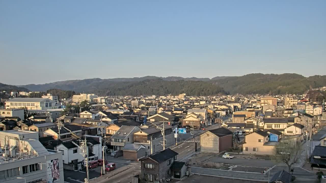 Ishikawa, Wajima City Skyline towards West ( 石川県輪島市のスカイライン ) Live Cam  - Kawaimachi, Wajima Shi, Ishikawa, Chūbu, Honshu, japan