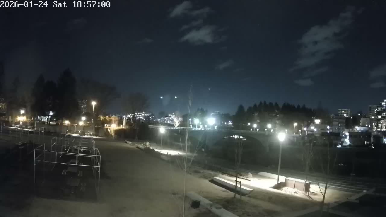 Miyagi, Sendai Ohashi Bridge & Hirose River from Mori Civic Square ( 森市民広場から望む宮城県、仙台大橋、広瀬川 ) Live Cam  - Kawauchi Oimawashi, Aoba Ward, Sendai, Miyagi, Tōhoku, Honshu, Japan