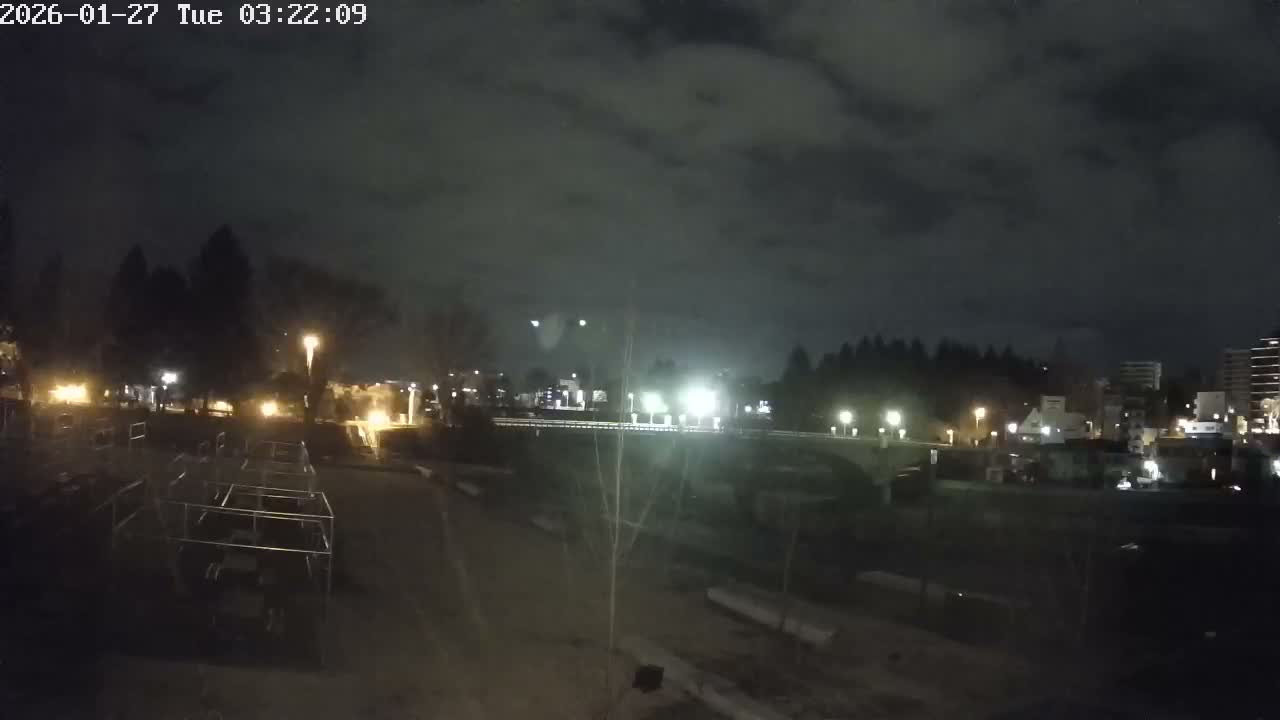 Miyagi, Sendai Ohashi Bridge & Hirose River from Mori Civic Square ( 森市民広場から望む宮城県、仙台大橋、広瀬川 ) Live Cam  - Kawauchi Oimawashi, Aoba Ward, Sendai, Miyagi, Tōhoku, Honshu, Japan