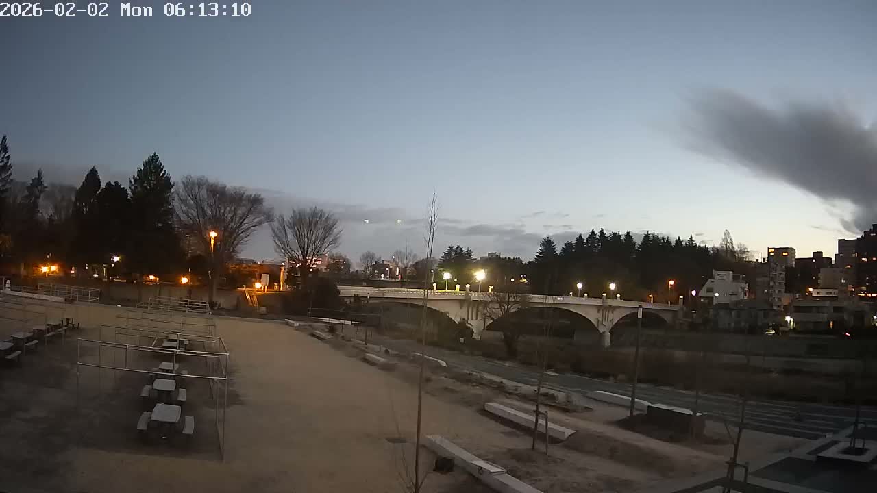 Miyagi, Sendai Ohashi Bridge & Hirose River from Mori Civic Square ( 森市民広場から望む宮城県、仙台大橋、広瀬川 ) Live Cam  - Kawauchi Oimawashi, Aoba Ward, Sendai, Miyagi, Tōhoku, Honshu, Japan
