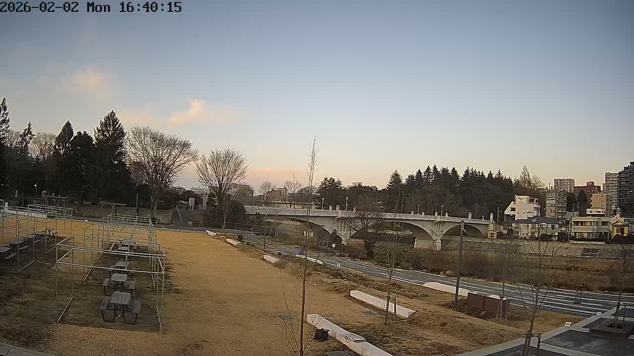 Miyagi, Sendai Ohashi Bridge & Hirose River from Mori Civic Square ( 森市民広場から望む宮城県、仙台大橋、広瀬川 ) Live Cam  - Kawauchi Oimawashi, Aoba Ward, Sendai, Miyagi, Tōhoku, Honshu, Japan