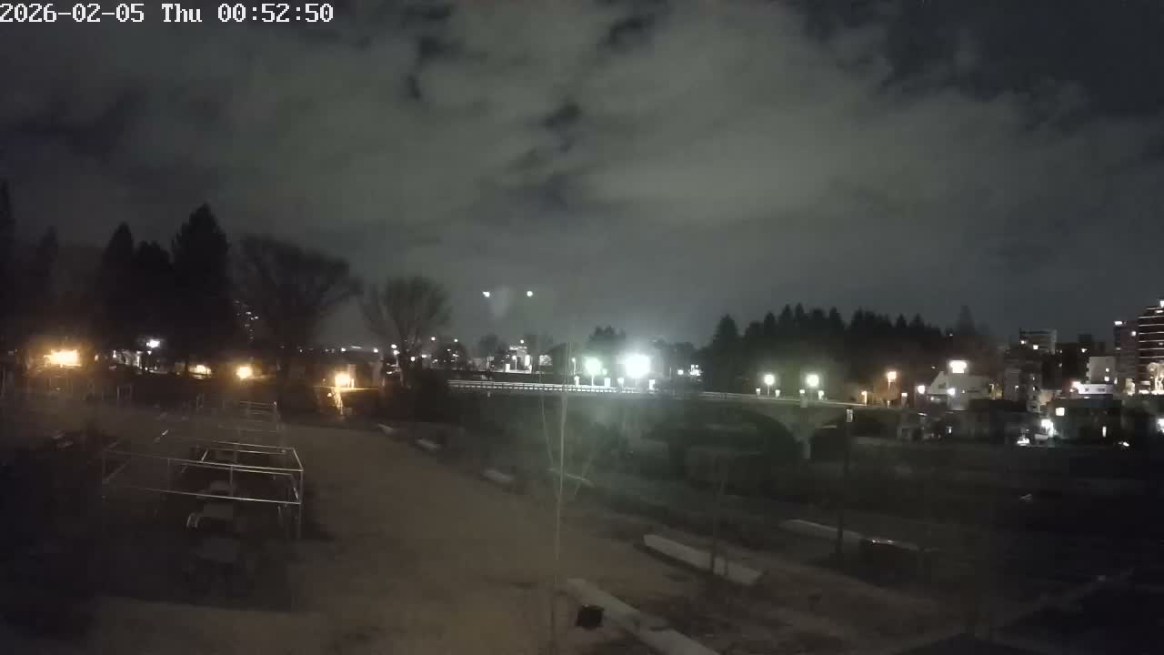 Miyagi, Sendai Ohashi Bridge & Hirose River from Mori Civic Square ( 森市民広場から望む宮城県、仙台大橋、広瀬川 ) Live Cam  - Kawauchi Oimawashi, Aoba Ward, Sendai, Miyagi, Tōhoku, Honshu, Japan