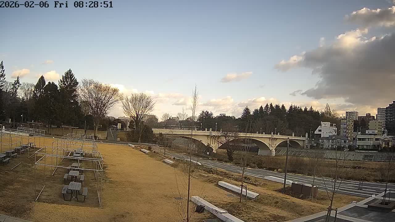 Miyagi, Sendai Ohashi Bridge & Hirose River from Mori Civic Square ( 森市民広場から望む宮城県、仙台大橋、広瀬川 ) Live Cam  - Kawauchi Oimawashi, Aoba Ward, Sendai, Miyagi, Tōhoku, Honshu, Japan