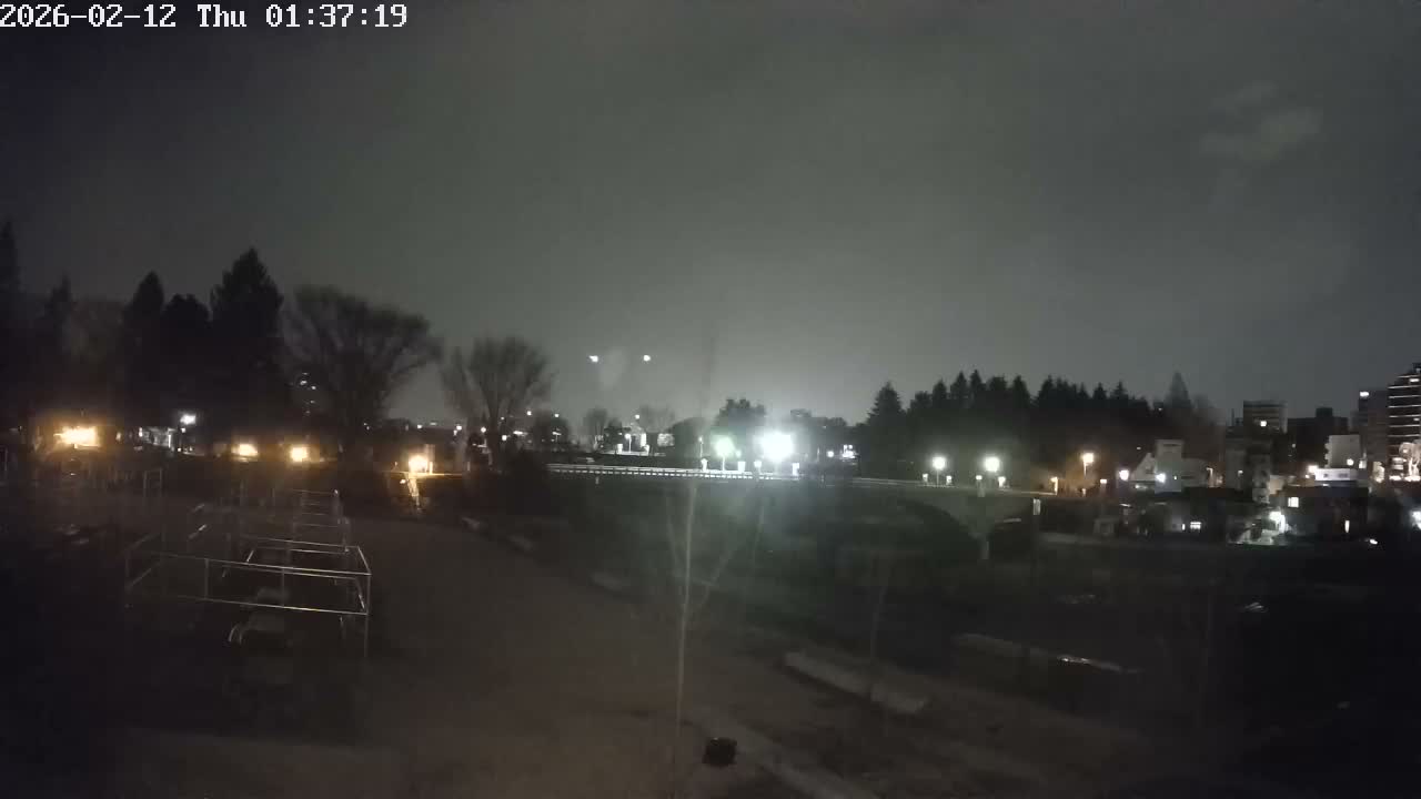 Miyagi, Sendai Ohashi Bridge & Hirose River from Mori Civic Square ( 森市民広場から望む宮城県、仙台大橋、広瀬川 ) Live Cam  - Kawauchi Oimawashi, Aoba Ward, Sendai, Miyagi, Tōhoku, Honshu, Japan