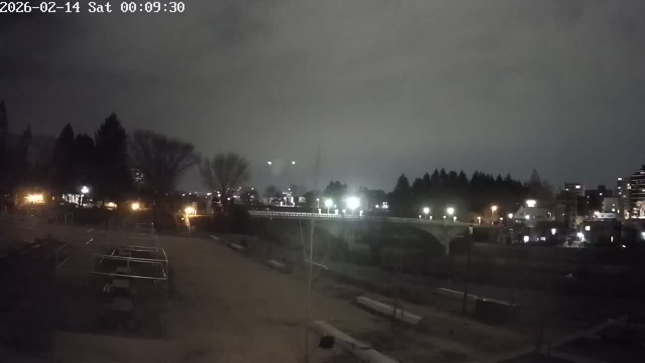 Miyagi, Sendai Ohashi Bridge & Hirose River from Mori Civic Square ( 森市民広場から望む宮城県、仙台大橋、広瀬川 ) Live Cam  - Kawauchi Oimawashi, Aoba Ward, Sendai, Miyagi, Tōhoku, Honshu, Japan