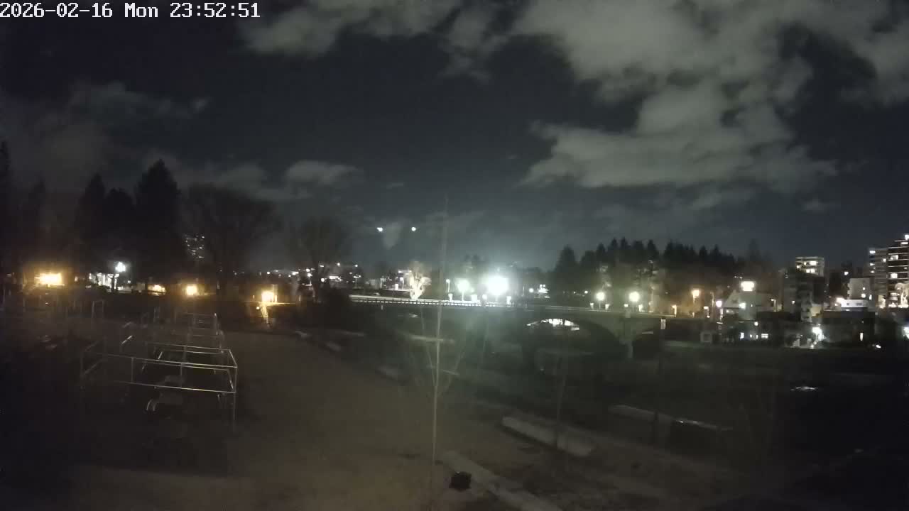 Miyagi, Sendai Ohashi Bridge & Hirose River from Mori Civic Square ( 森市民広場から望む宮城県、仙台大橋、広瀬川 ) Live Cam  - Kawauchi Oimawashi, Aoba Ward, Sendai, Miyagi, Tōhoku, Honshu, Japan