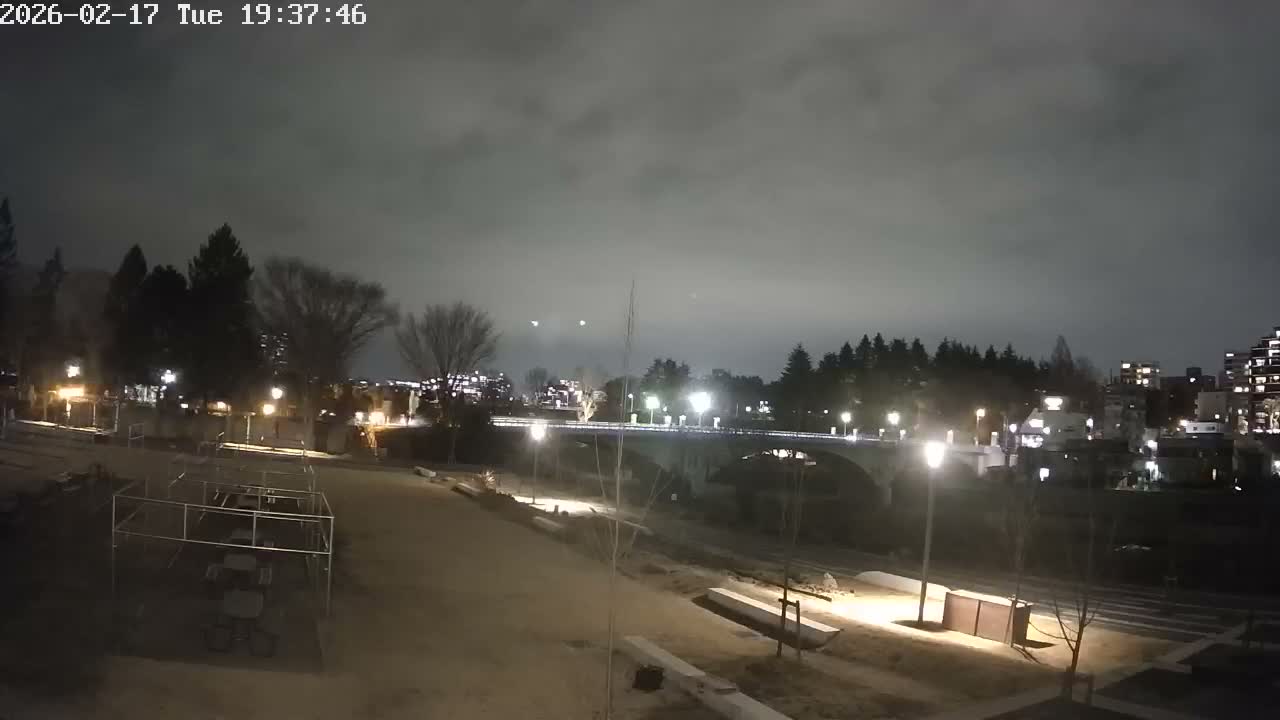Miyagi, Sendai Ohashi Bridge & Hirose River from Mori Civic Square ( 森市民広場から望む宮城県、仙台大橋、広瀬川 ) Live Cam  - Kawauchi Oimawashi, Aoba Ward, Sendai, Miyagi, Tōhoku, Honshu, Japan