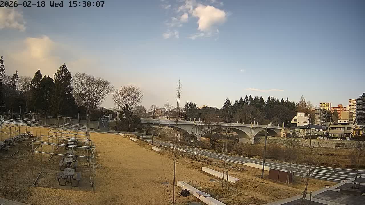 Miyagi, Sendai Ohashi Bridge & Hirose River from Mori Civic Square ( 森市民広場から望む宮城県、仙台大橋、広瀬川 ) Live Cam  - Kawauchi Oimawashi, Aoba Ward, Sendai, Miyagi, Tōhoku, Honshu, Japan