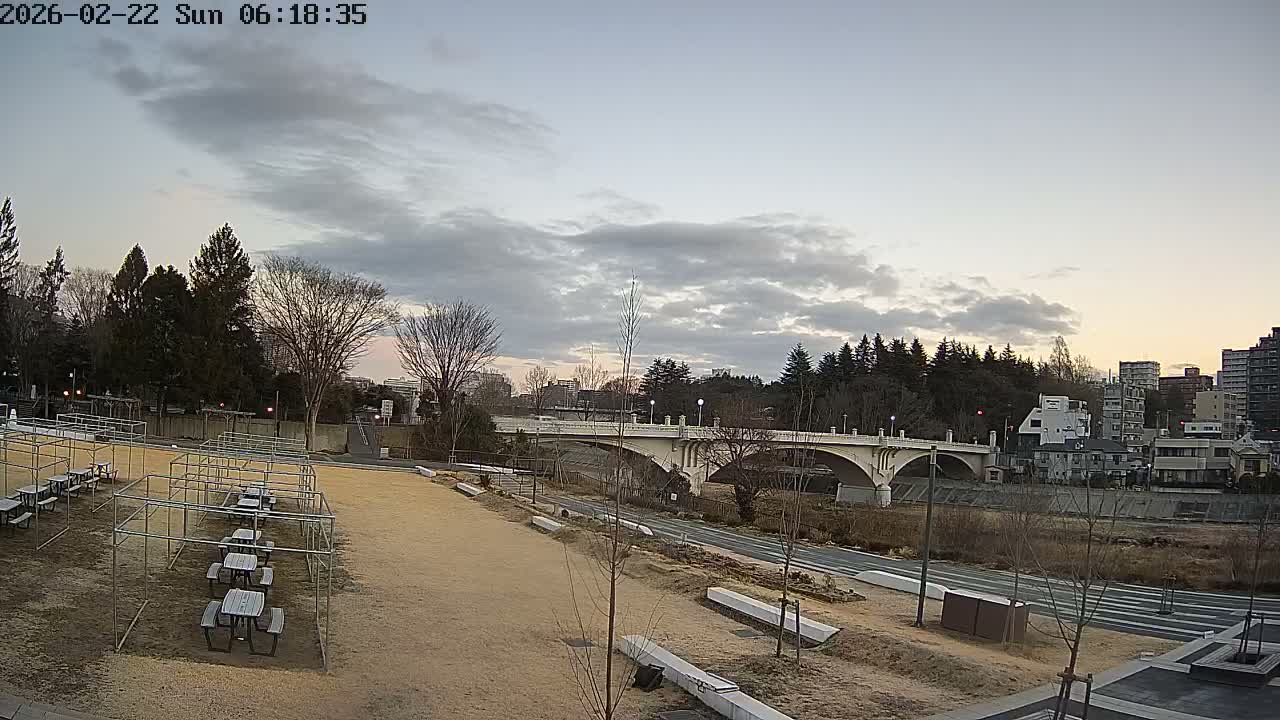Miyagi, Sendai Ohashi Bridge & Hirose River from Mori Civic Square ( 森市民広場から望む宮城県、仙台大橋、広瀬川 ) Live Cam  - Kawauchi Oimawashi, Aoba Ward, Sendai, Miyagi, Tōhoku, Honshu, Japan