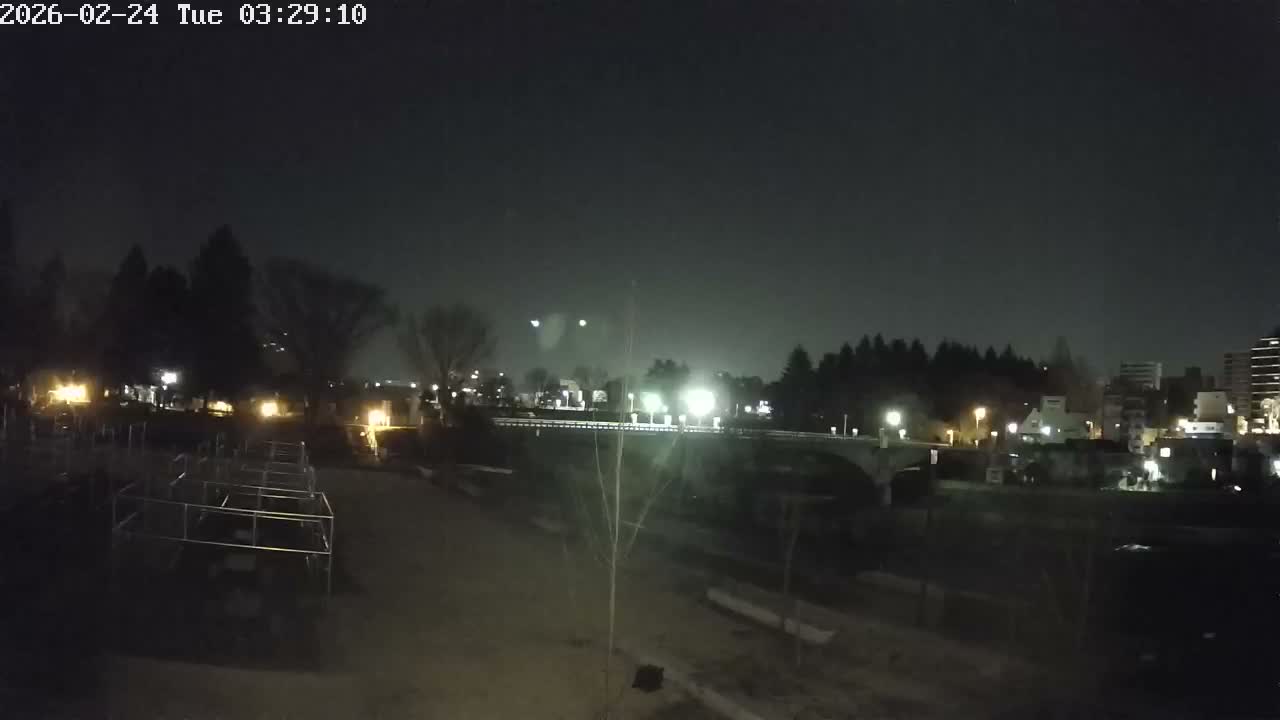 Miyagi, Sendai Ohashi Bridge & Hirose River from Mori Civic Square ( 森市民広場から望む宮城県、仙台大橋、広瀬川 ) Live Cam  - Kawauchi Oimawashi, Aoba Ward, Sendai, Miyagi, Tōhoku, Honshu, Japan