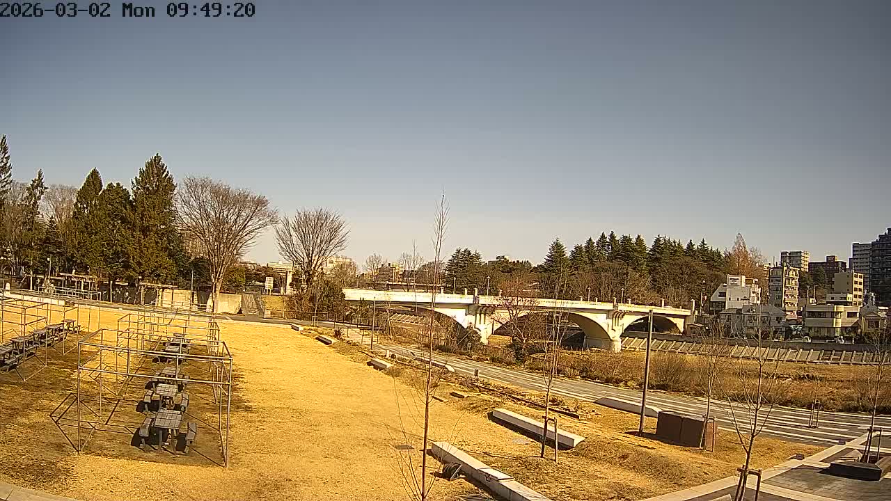 Miyagi, Sendai Ohashi Bridge & Hirose River from Mori Civic Square ( 森市民広場から望む宮城県、仙台大橋、広瀬川 ) Live Cam  - Kawauchi Oimawashi, Aoba Ward, Sendai, Miyagi, Tōhoku, Honshu, Japan