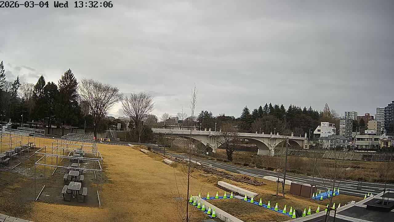 Miyagi, Sendai Ohashi Bridge & Hirose River from Mori Civic Square ( 森市民広場から望む宮城県、仙台大橋、広瀬川 ) Live Cam  - Kawauchi Oimawashi, Aoba Ward, Sendai, Miyagi, Tōhoku, Honshu, Japan