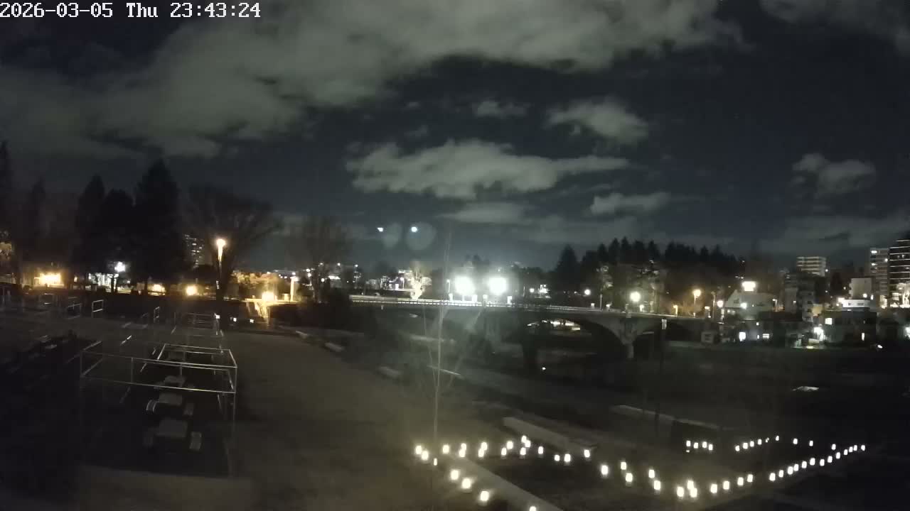 Miyagi, Sendai Ohashi Bridge & Hirose River from Mori Civic Square ( 森市民広場から望む宮城県、仙台大橋、広瀬川 ) Live Cam  - Kawauchi Oimawashi, Aoba Ward, Sendai, Miyagi, Tōhoku, Honshu, Japan