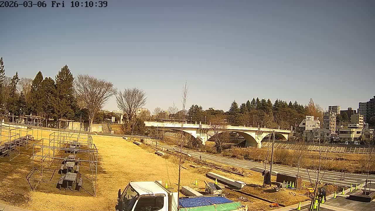 Miyagi, Sendai Ohashi Bridge & Hirose River from Mori Civic Square ( 森市民広場から望む宮城県、仙台大橋、広瀬川 ) Live Cam  - Kawauchi Oimawashi, Aoba Ward, Sendai, Miyagi, Tōhoku, Honshu, Japan