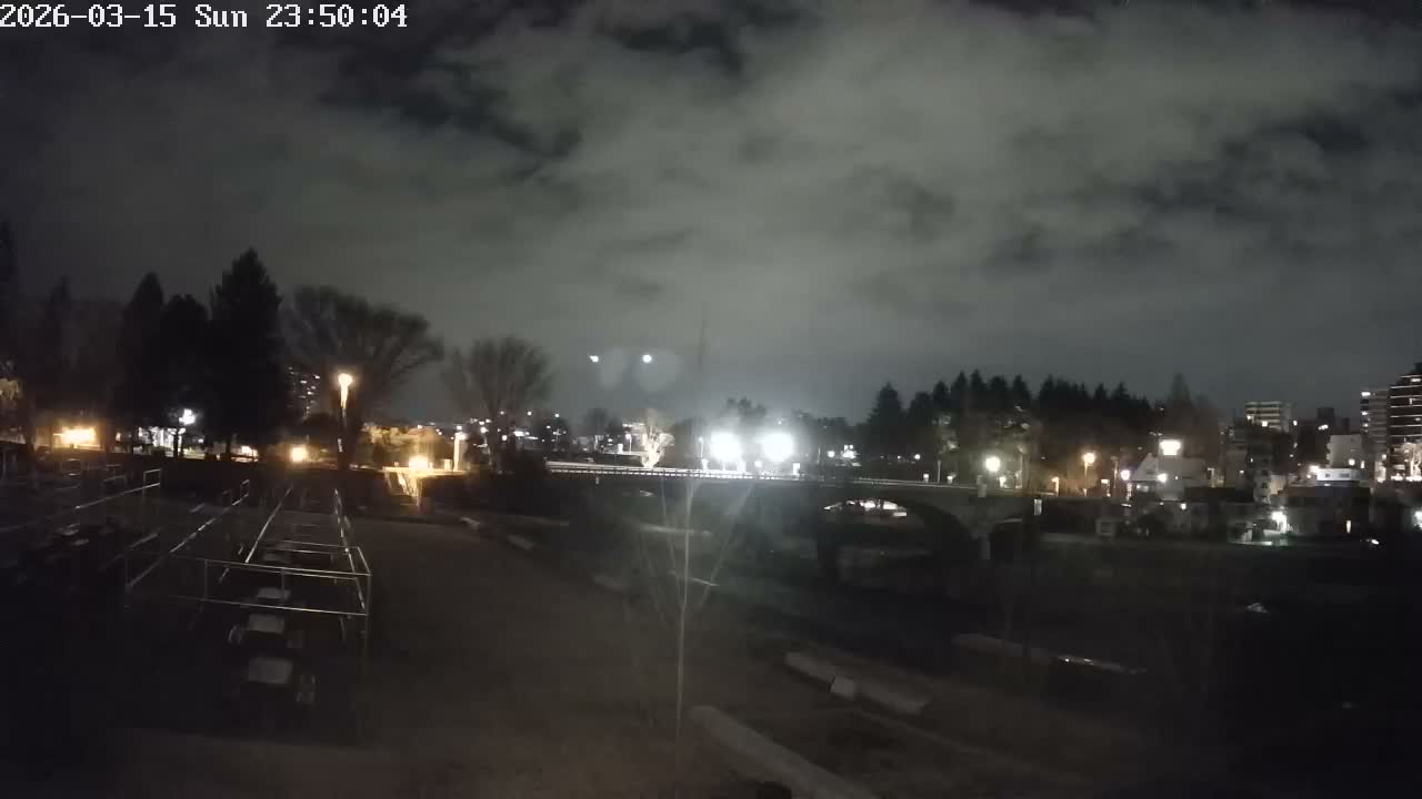 Miyagi, Sendai Ohashi Bridge & Hirose River from Mori Civic Square ( 森市民広場から望む宮城県、仙台大橋、広瀬川 ) Live Cam  - Kawauchi Oimawashi, Aoba Ward, Sendai, Miyagi, Tōhoku, Honshu, Japan