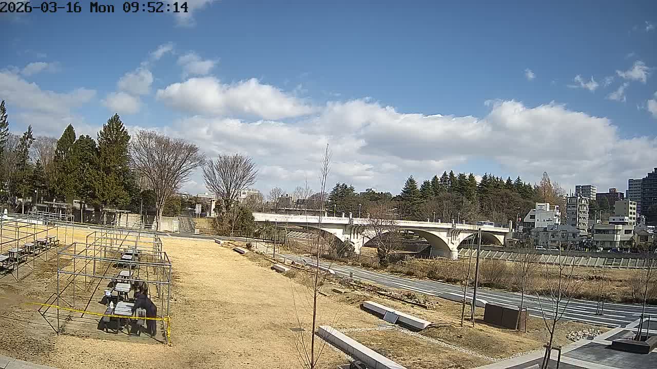 Miyagi, Sendai Ohashi Bridge & Hirose River from Mori Civic Square ( 森市民広場から望む宮城県、仙台大橋、広瀬川 ) Live Cam  - Kawauchi Oimawashi, Aoba Ward, Sendai, Miyagi, Tōhoku, Honshu, Japan