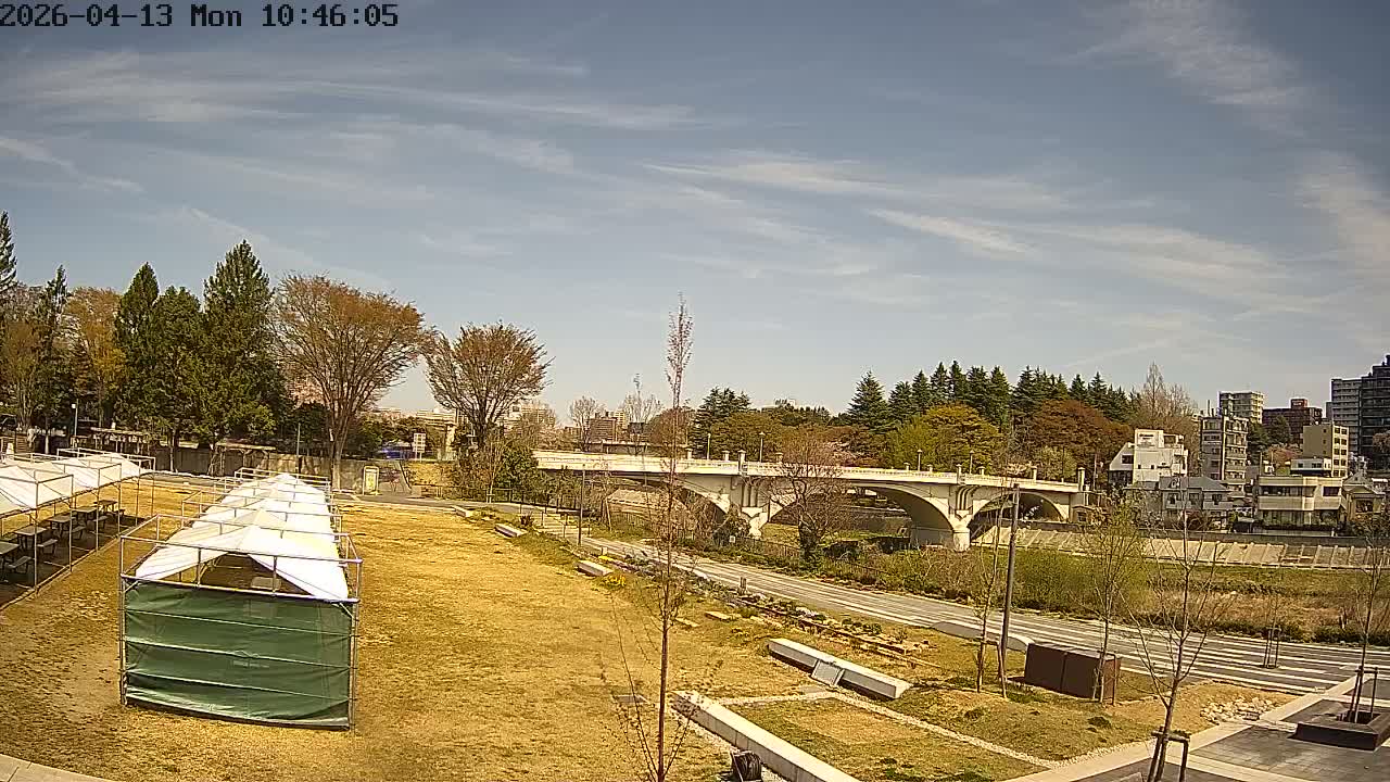 Miyagi, Sendai Ohashi Bridge & Hirose River from Mori Civic Square ( 森市民広場から望む宮城県、仙台大橋、広瀬川 ) Live Cam  - Kawauchi Oimawashi, Aoba Ward, Sendai, Miyagi, Tōhoku, Honshu, Japan