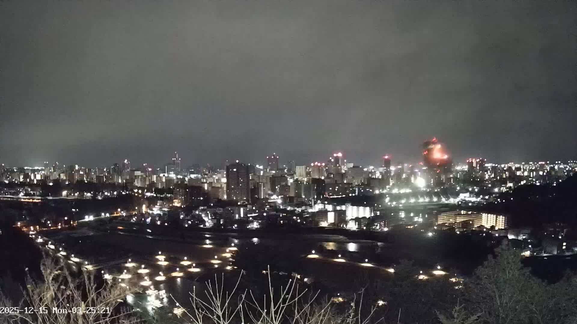 Miyagi, Sendai City Skyline ( 宮城県仙台市のスカイライン )  Live Cam  - Kawauchi , Aoba Ward, Sendai, Miyagi, Tōhoku, Honshu, Japan