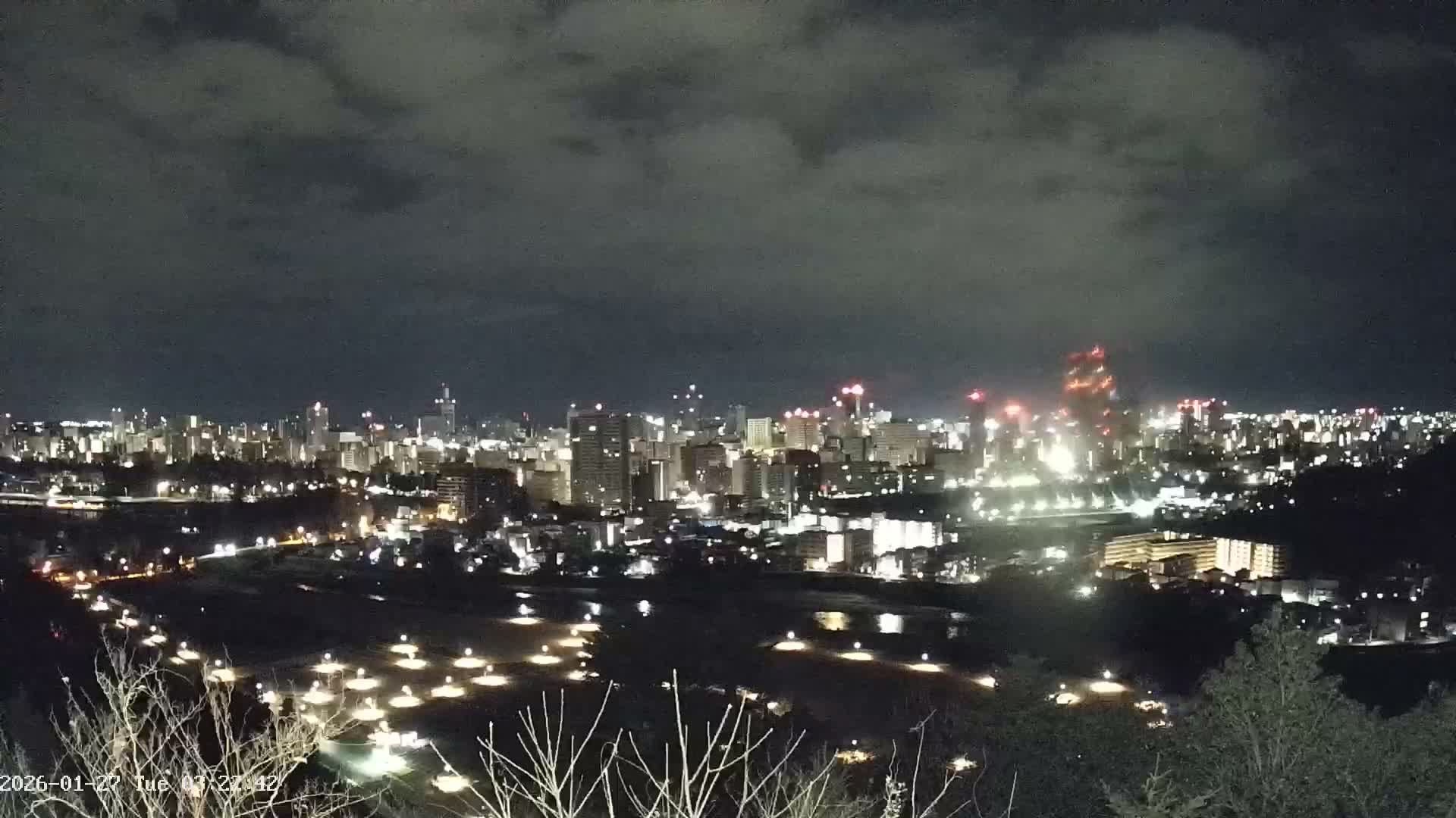 Miyagi, Sendai City Skyline ( 宮城県仙台市のスカイライン )  Live Cam  - Kawauchi , Aoba Ward, Sendai, Miyagi, Tōhoku, Honshu, Japan