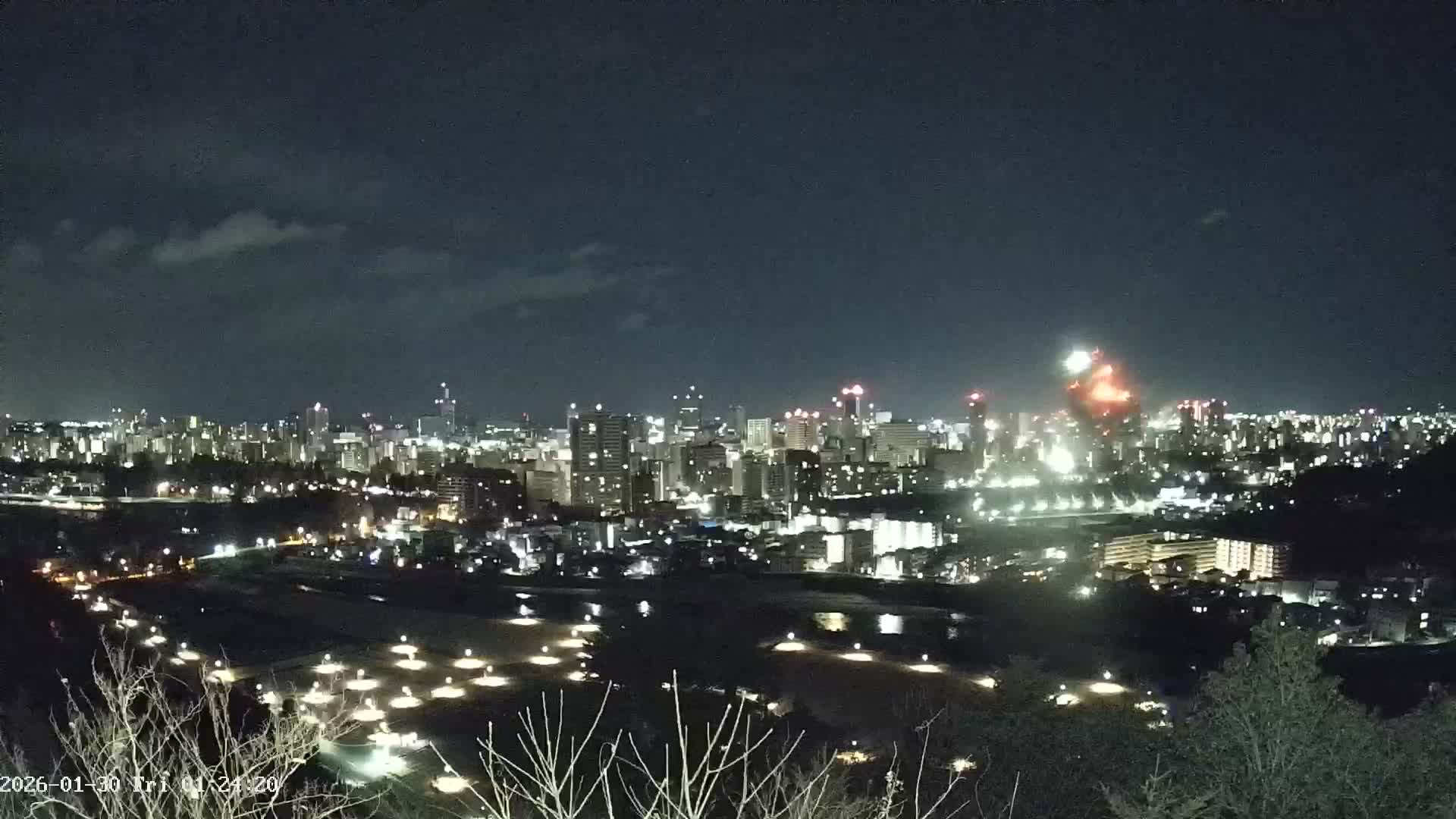 Miyagi, Sendai City Skyline ( 宮城県仙台市のスカイライン )  Live Cam  - Kawauchi , Aoba Ward, Sendai, Miyagi, Tōhoku, Honshu, Japan