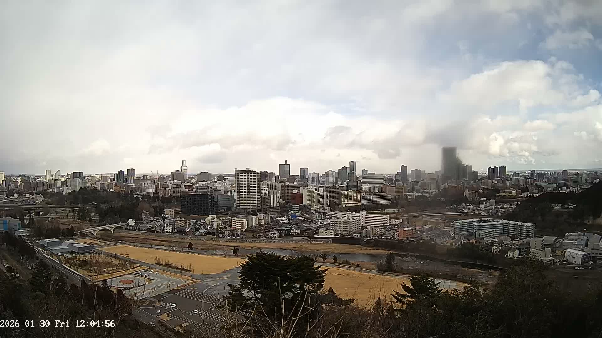 Miyagi, Sendai City Skyline ( 宮城県仙台市のスカイライン )  Live Cam  - Kawauchi , Aoba Ward, Sendai, Miyagi, Tōhoku, Honshu, Japan