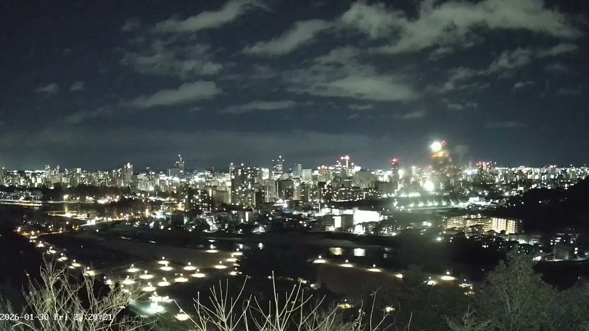 Miyagi, Sendai City Skyline ( 宮城県仙台市のスカイライン )  Live Cam  - Kawauchi , Aoba Ward, Sendai, Miyagi, Tōhoku, Honshu, Japan