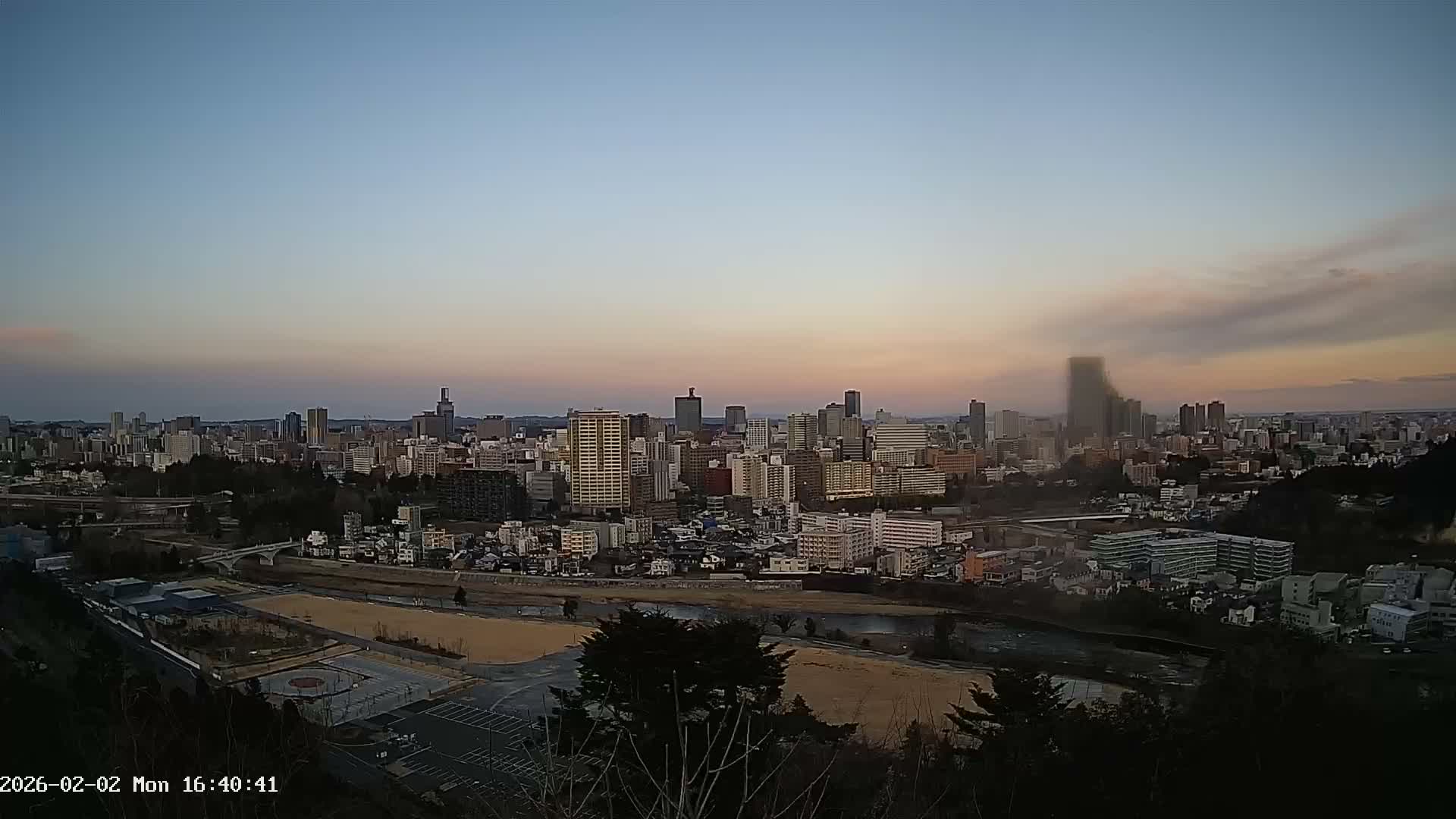 Miyagi, Sendai City Skyline ( 宮城県仙台市のスカイライン )  Live Cam  - Kawauchi , Aoba Ward, Sendai, Miyagi, Tōhoku, Honshu, Japan
