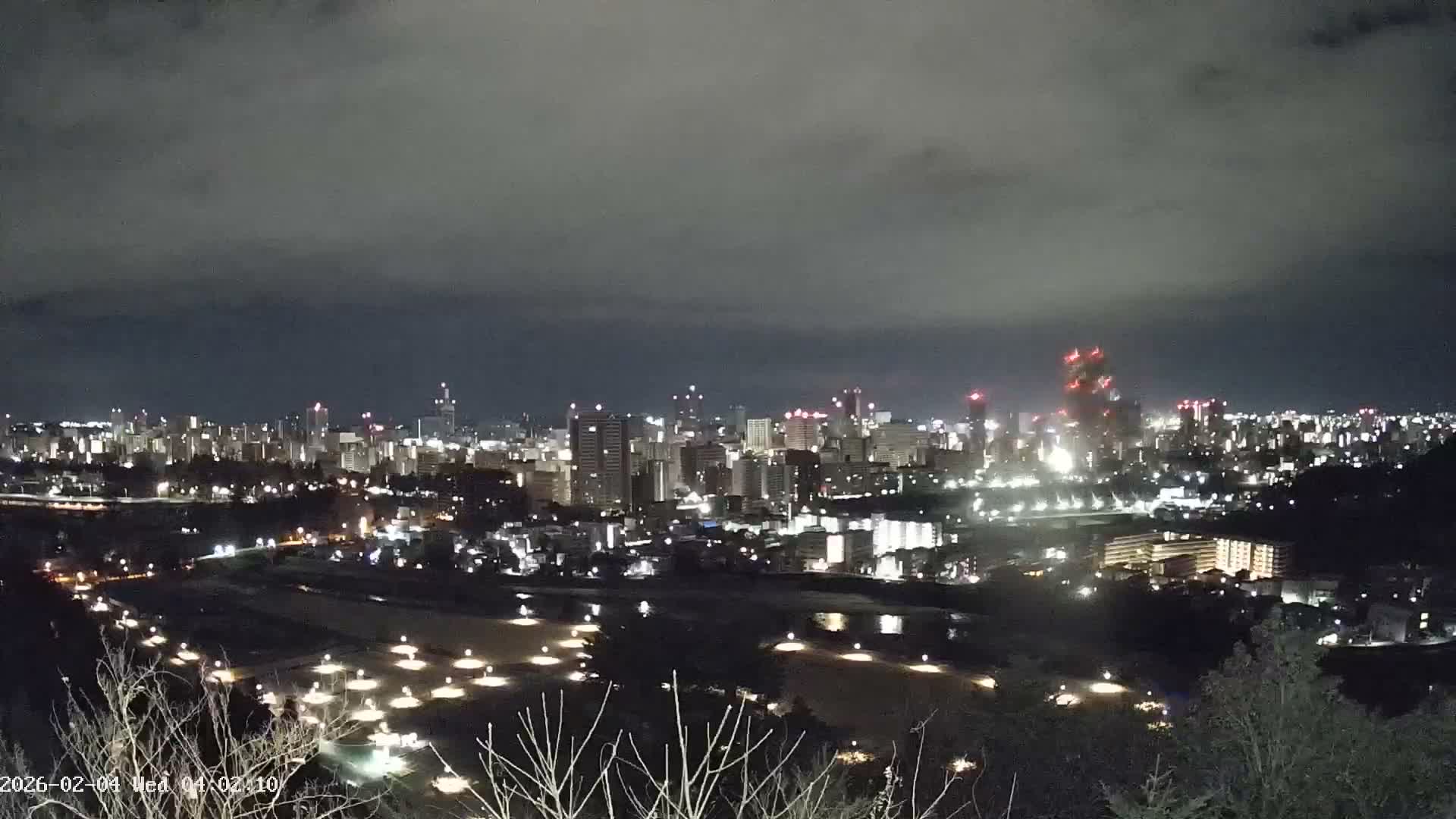 Miyagi, Sendai City Skyline ( 宮城県仙台市のスカイライン )  Live Cam  - Kawauchi , Aoba Ward, Sendai, Miyagi, Tōhoku, Honshu, Japan