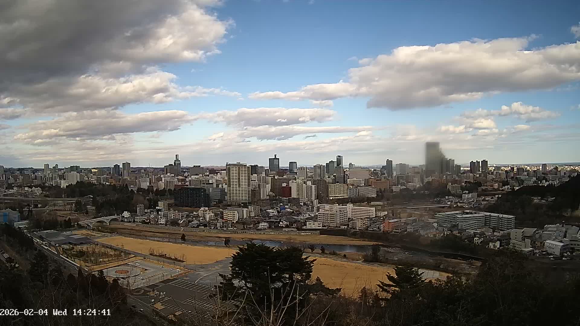 Miyagi, Sendai City Skyline ( 宮城県仙台市のスカイライン )  Live Cam  - Kawauchi , Aoba Ward, Sendai, Miyagi, Tōhoku, Honshu, Japan