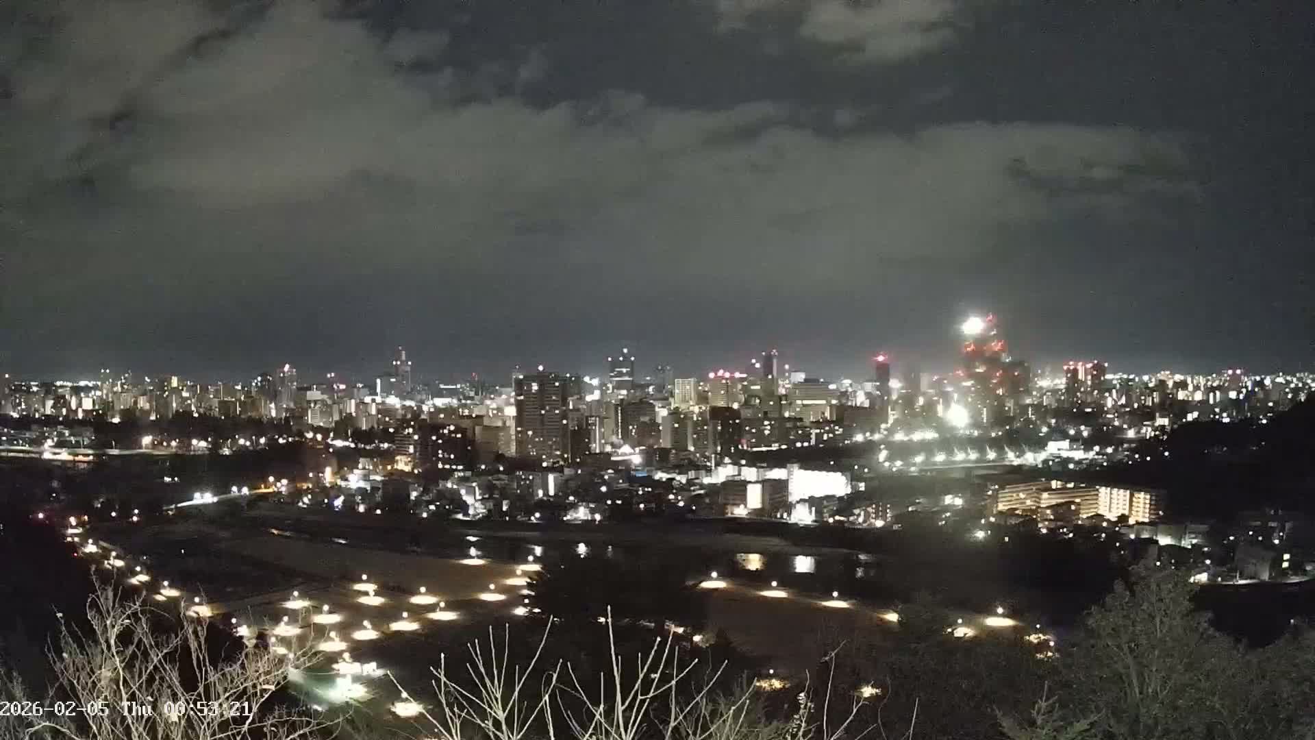 Miyagi, Sendai City Skyline ( 宮城県仙台市のスカイライン )  Live Cam  - Kawauchi , Aoba Ward, Sendai, Miyagi, Tōhoku, Honshu, Japan